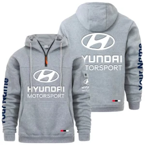 Hyundai Motorsport Racing Quarter Zip Pullover Hoodie Custom Name