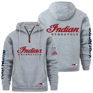 Indian Motorcycle Quarter Zip Pullover Hoodie Custom Name