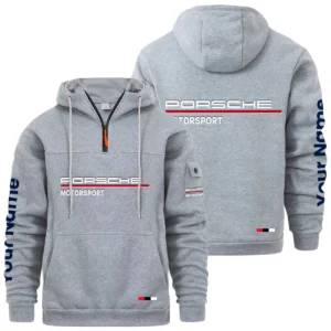 Porsche Motorsport Racing Quarter Zip Pullover Hoodie Custom Name