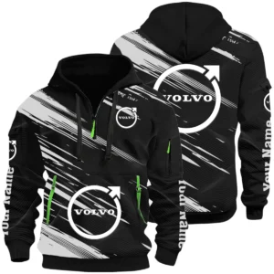 Volvo Half Zip Hoodie All Over Prints, Multi-Pockets Custom Name