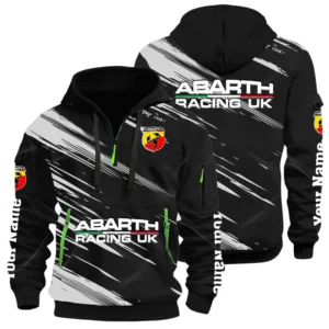 Abarth Racing UK Half Zip Hoodie All Over Prints, Multi-Pockets Custom Name