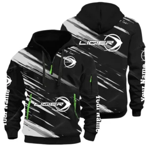 Ligier Automotive Racing Half Zip Hoodie All Over Prints, Multi-Pockets Custom Name