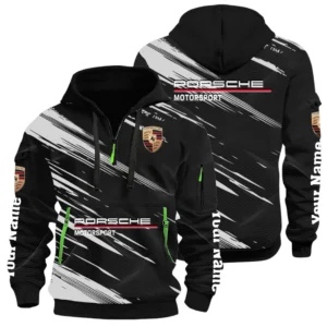 Porsche Motorsport Racing Half Zip Hoodie All Over Prints, Multi-Pockets Custom Name