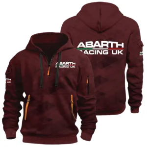 Abarth Racing UK Half Zip Hoodie All Over Prints Multi-Pockets Custom Name Gift For Fan