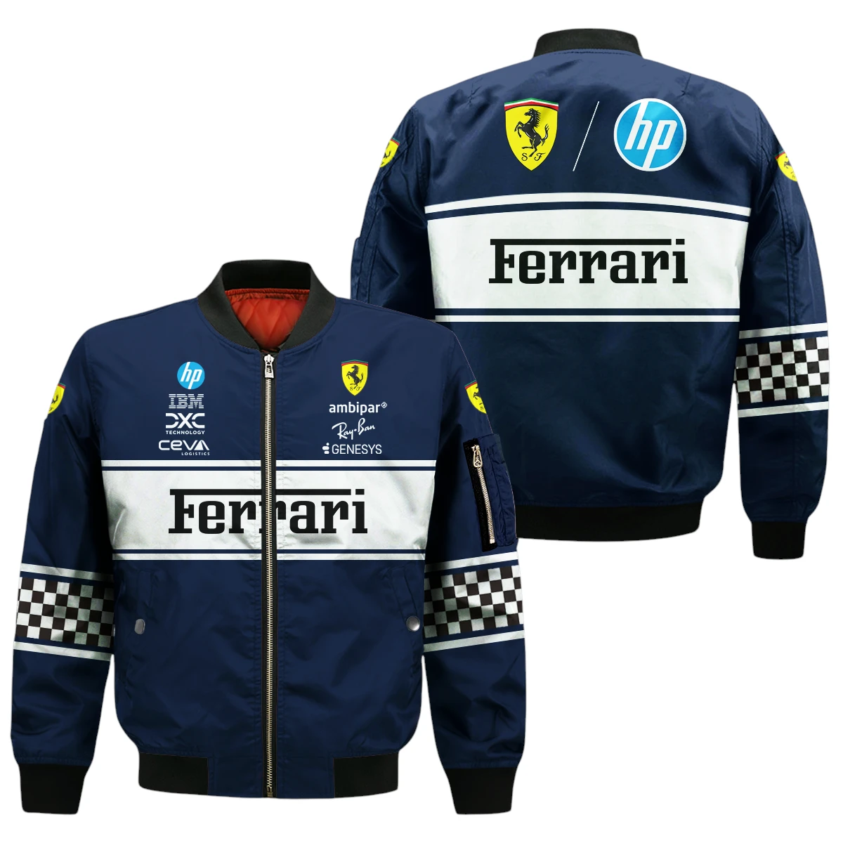 Scuderia Ferrari HP Racing All Over Prints Bomber Jacket Scuderia Ferrari HP Racing All Over Prints Bomber Jacket