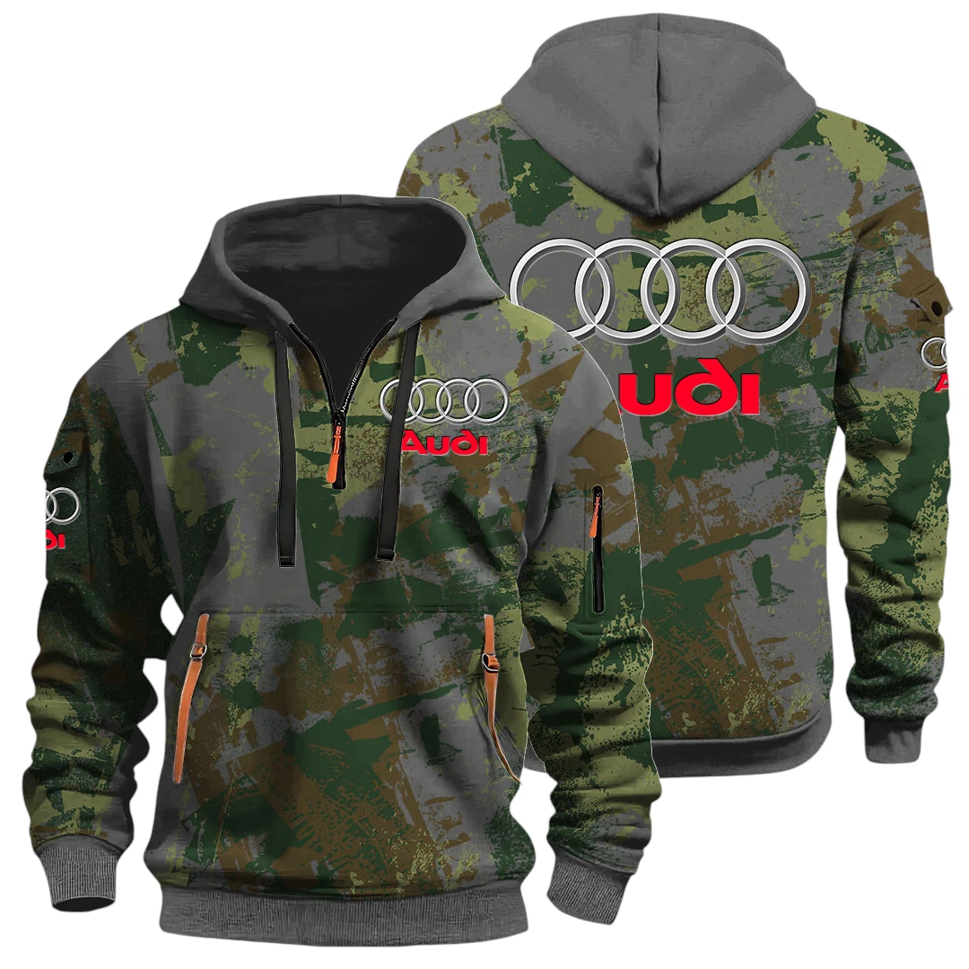 Audi Half Zip Hoodie All Over Prints Sports Hoodie Style Custom Name Audi Half Zip Hoodie All Over Prints Sports Hoodie Style Custom Name