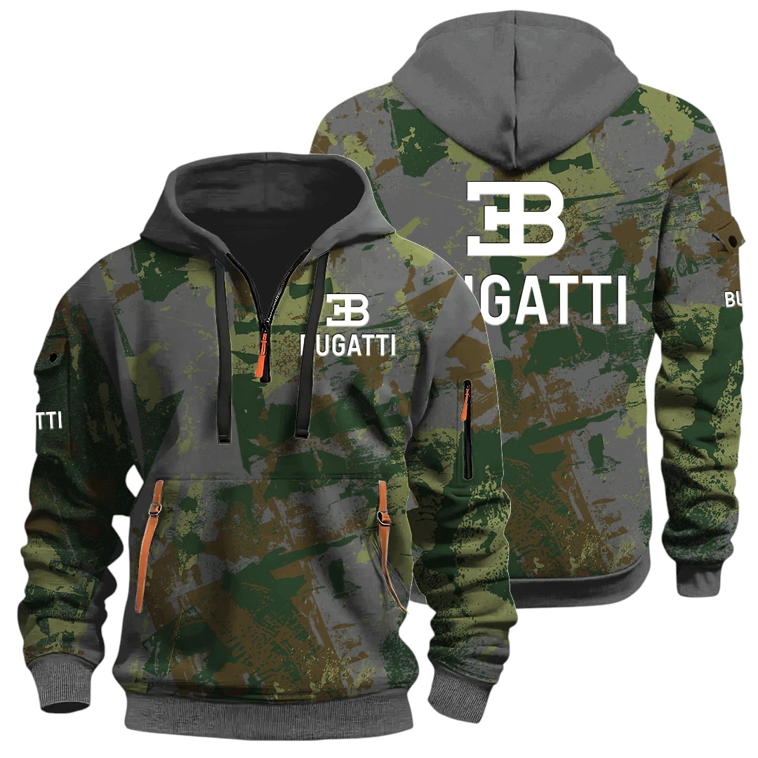 Bugatti Half Zip Hoodie All Over Prints Sports Hoodie Style Custom Name Bugatti Half Zip Hoodie All Over Prints Sports Hoodie Style Custom Name