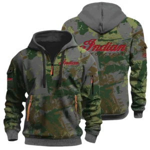 Indian Motorcycle Half Zip Hoodie All Over Prints Sports Hoodie Style Custom Name