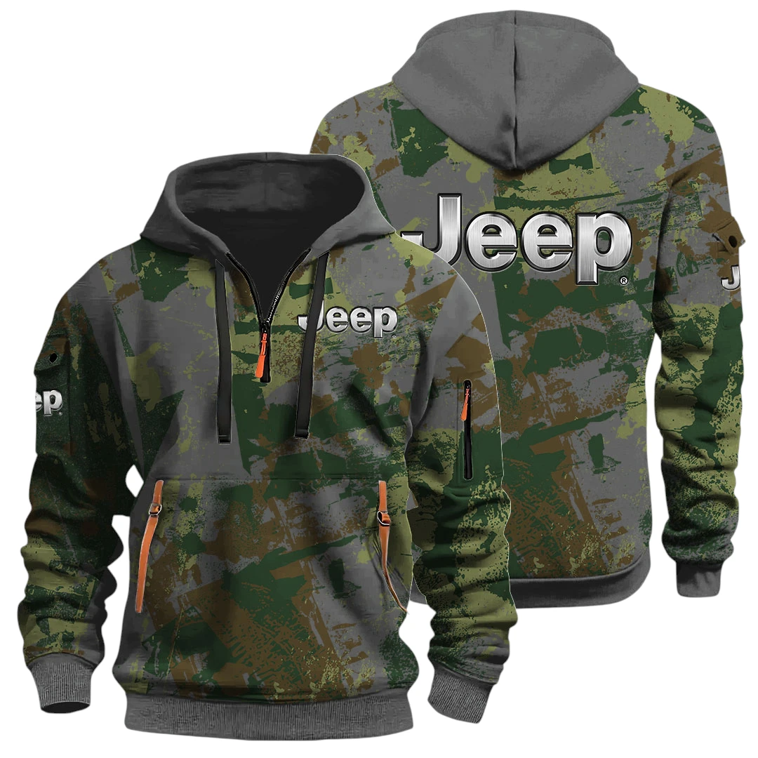 Jeep Half Zip Hoodie All Over Prints Sports Hoodie Style Custom Name Jeep Half Zip Hoodie All Over Prints Sports Hoodie Style Custom Name