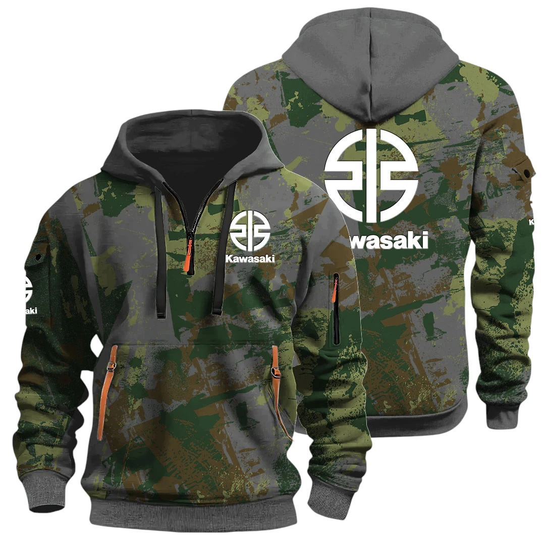 Kawasaki Motors Half Zip Hoodie All Over Prints Sports Hoodie Style Custom Name Kawasaki Motors Half Zip Hoodie All Over Prints Sports Hoodie Style Custom Name