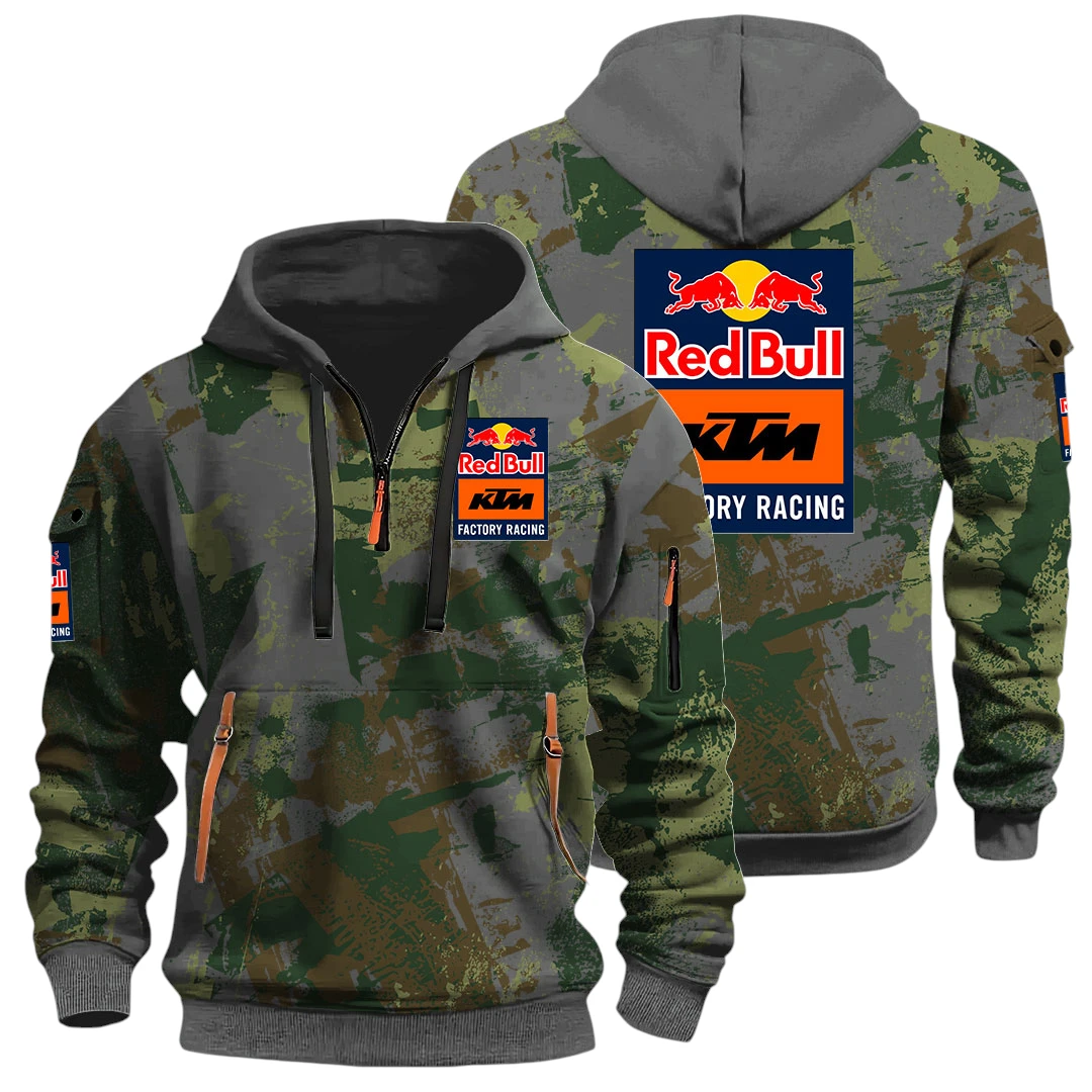 Red Bull KTM Factory Racing Half Zip Hoodie All Over Prints Sports Hoodie Style Custom Name Red Bull KTM Factory Racing Half Zip Hoodie All Over Prints Sports Hoodie Style Custom Name