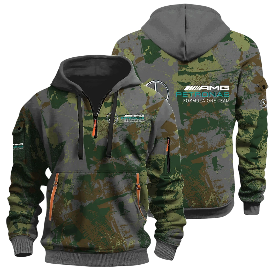 Mercedes-AMG Petronas Racing Half Zip Hoodie All Over Prints Sports Hoodie Style Custom Name Mercedes-AMG Petronas Racing Half Zip Hoodie All Over Prints Sports Hoodie Style Custom Name