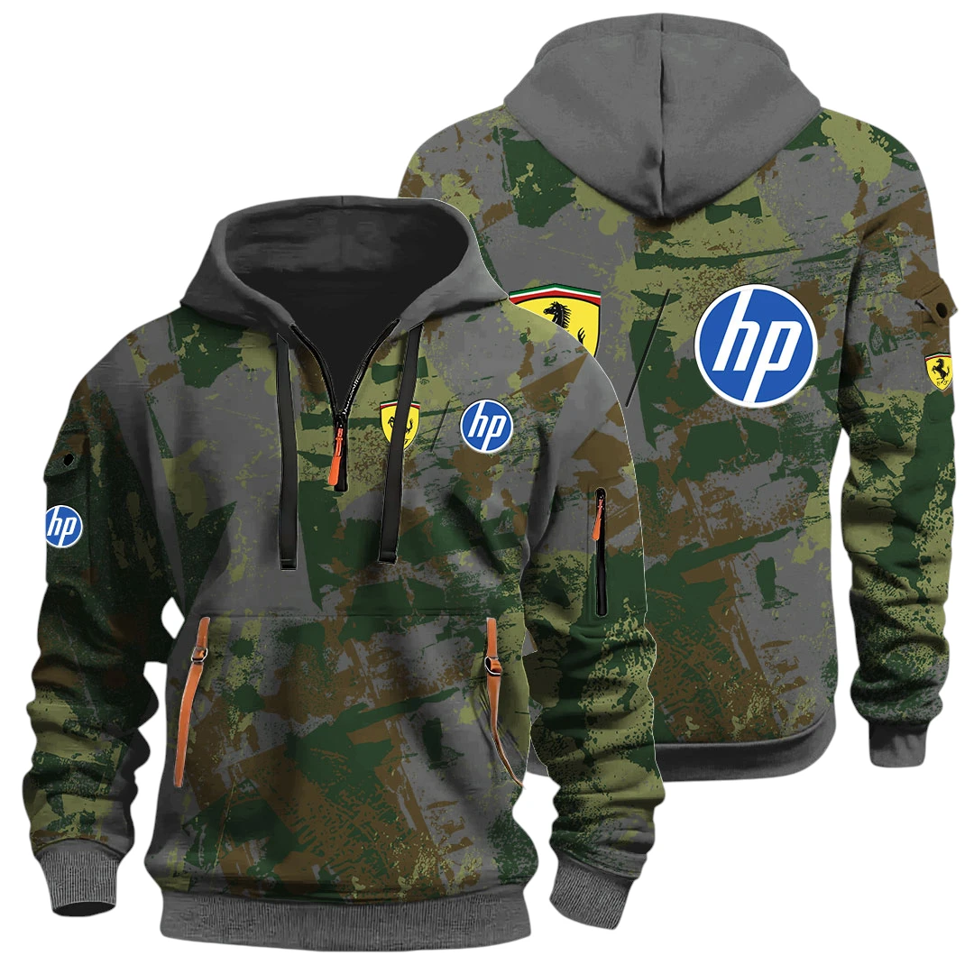 Scuderia Ferrari HP Racing Half Zip Hoodie All Over Prints Sports Hoodie Style Custom Name Scuderia Ferrari HP Racing Half Zip Hoodie All Over Prints Sports Hoodie Style Custom Name