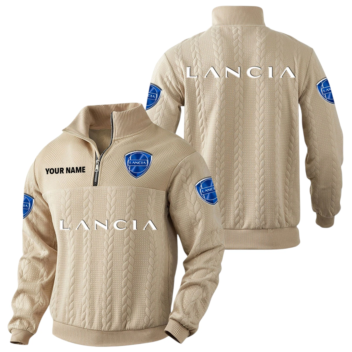 Lancia Quarter-Zip Sweatshirt Stand Collar Custom Name Lancia Quarter-Zip Sweatshirt Stand Collar Custom Name