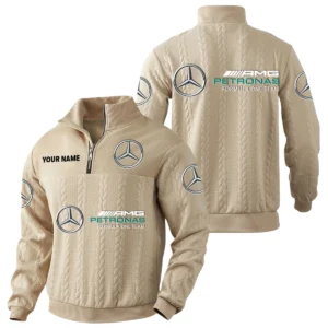 Mercedes-AMG Petronas Racing Quarter-Zip Sweatshirt Stand Collar Custom Name