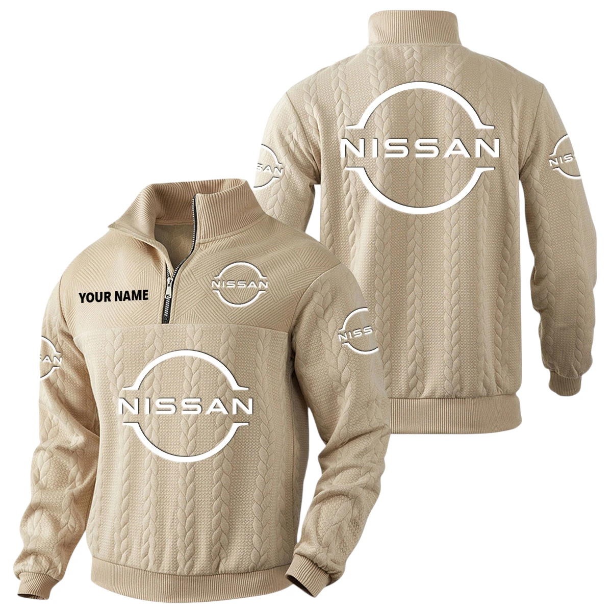 Nissan Quarter-Zip Sweatshirt Stand Collar Custom Name Nissan Quarter-Zip Sweatshirt Stand Collar Custom Name