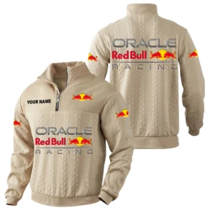 Oracle Red Bull Racing Quarter-Zip Sweatshirt Stand Collar Custom Name