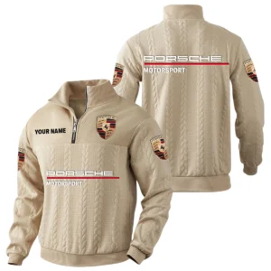 Porsche Motorsport Racing Quarter-Zip Sweatshirt Stand Collar Custom Name