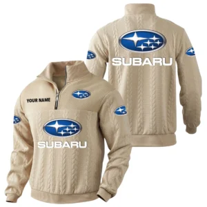 Subaru Quarter-Zip Sweatshirt Stand Collar Custom Name