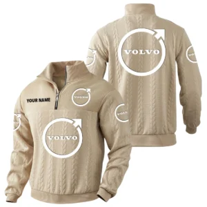 Volvo Quarter-Zip Sweatshirt Stand Collar Custom Name