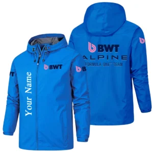 Alpine F1 Team Racing Hooded Windbreaker Jacket Custom Name