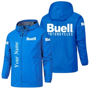 Buell Motorcycles Hooded Windbreaker Jacket Custom Name