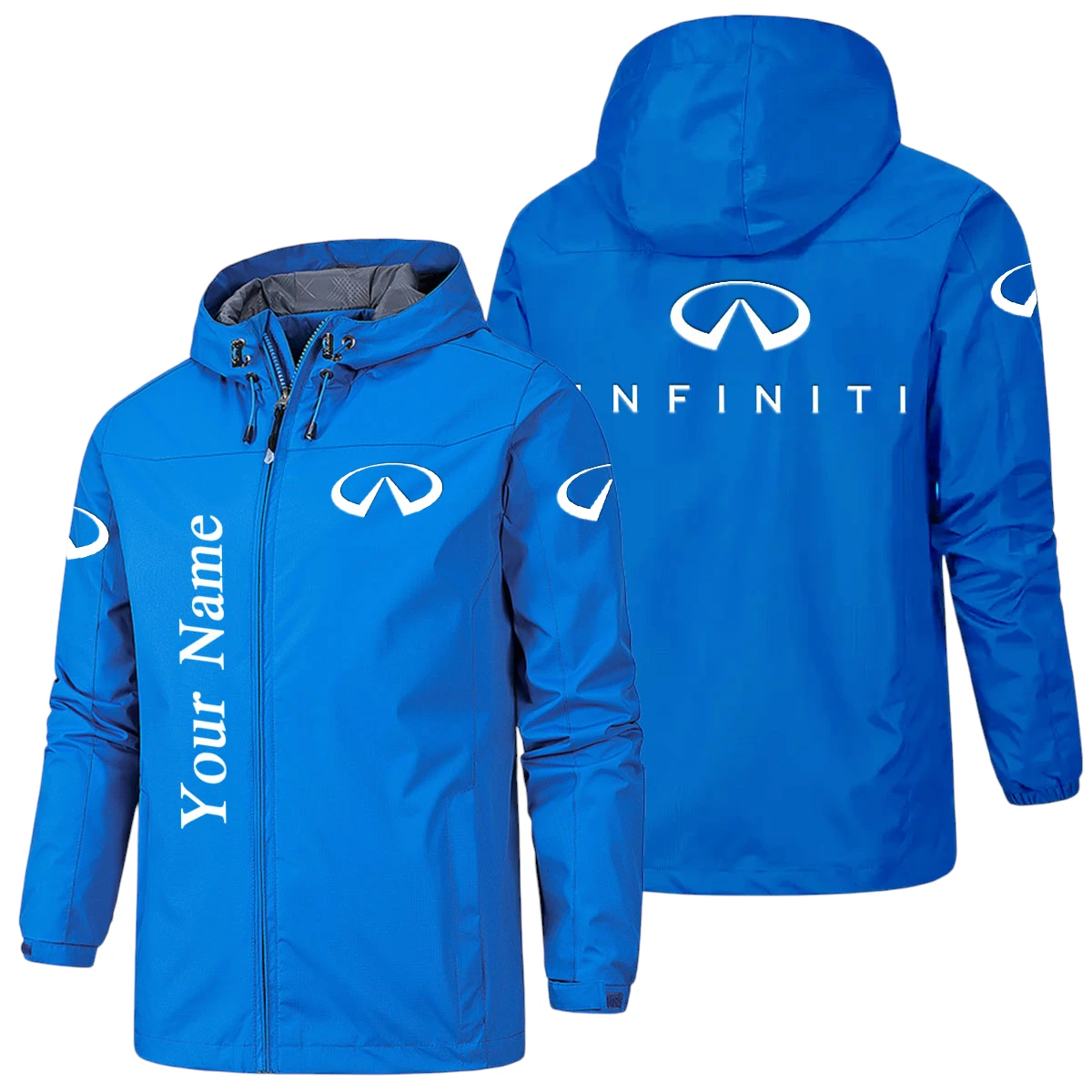 Infiniti Hooded Windbreaker Jacket Custom Name Infiniti Hooded Windbreaker Jacket Custom Name