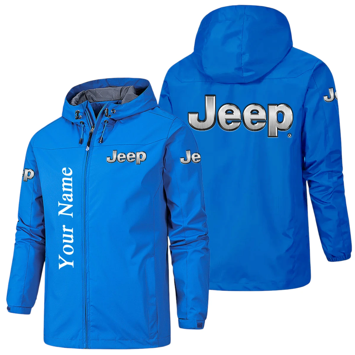 Jeep Hooded Windbreaker Jacket Custom Name Jeep Hooded Windbreaker Jacket Custom Name