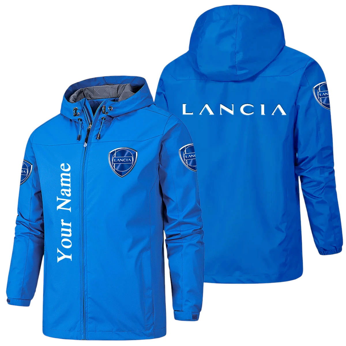 Lancia Hooded Windbreaker Jacket Custom Name Lancia Hooded Windbreaker Jacket Custom Name