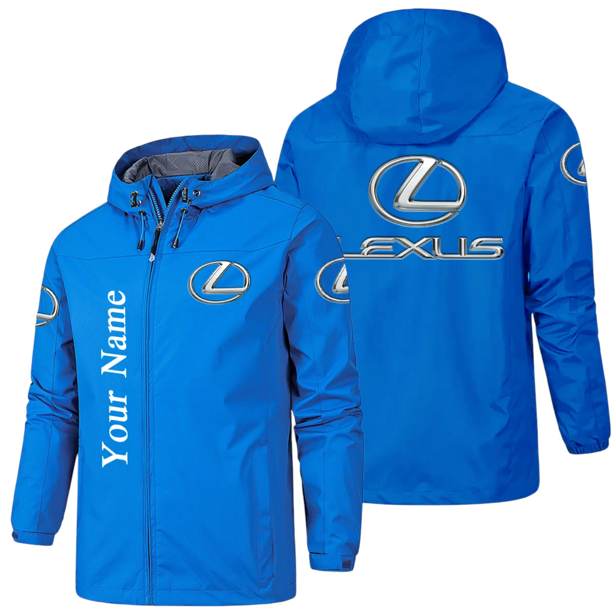 LEXUS Hooded Windbreaker Jacket Custom Name LEXUS Hooded Windbreaker Jacket Custom Name