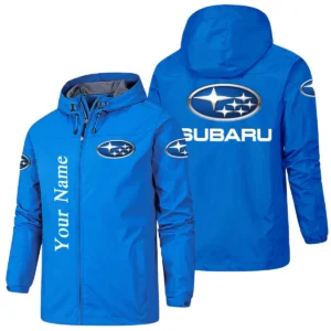 Subaru Hooded Windbreaker Jacket Custom Name