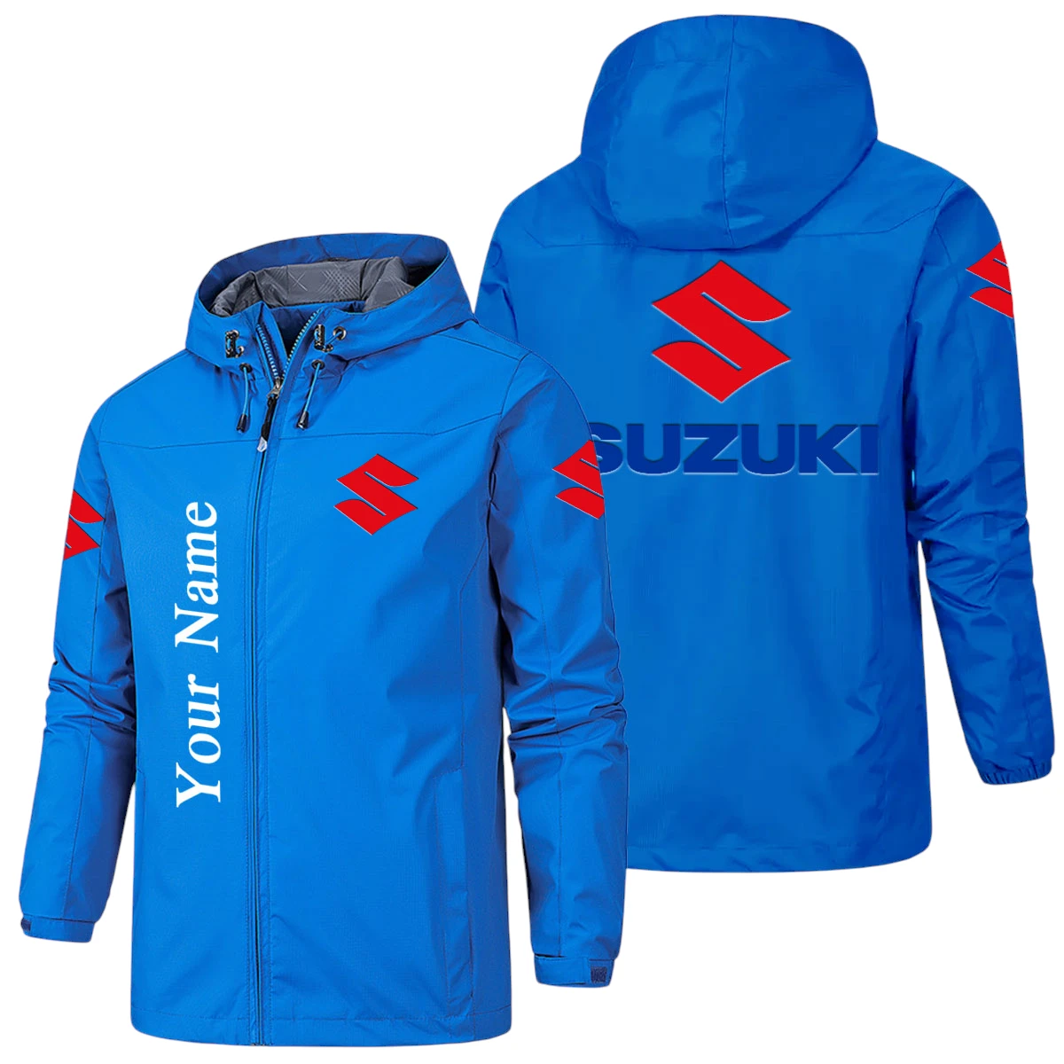 Suzuki Hooded Windbreaker Jacket Custom Name Suzuki Hooded Windbreaker Jacket Custom Name