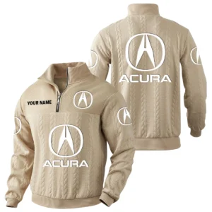 Acura Quarter-Zip Sweatshirt Stand Collar Custom Name