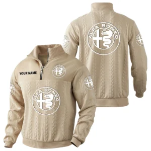 Alfa Romeo Quarter-Zip Sweatshirt Stand Collar Custom Name