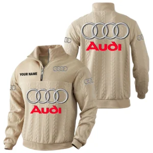 Audi Quarter-Zip Sweatshirt Stand Collar Custom Name