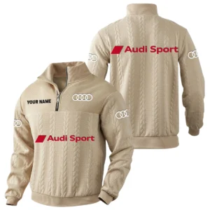 Audi Sport Racing Quarter-Zip Sweatshirt Stand Collar Custom Name