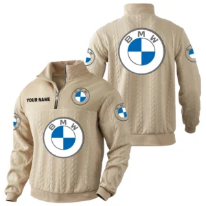 BMW Quarter-Zip Sweatshirt Stand Collar Custom Name