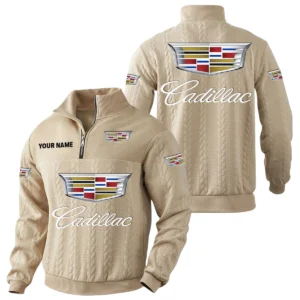 Cadillac Quarter-Zip Sweatshirt Stand Collar Custom Name