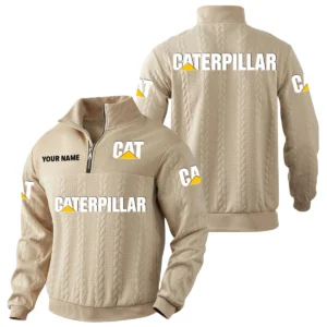 Caterpillar Quarter-Zip Sweatshirt Stand Collar Custom Name