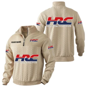 HRC Honda Racing Quarter-Zip Sweatshirt Stand Collar Custom Name