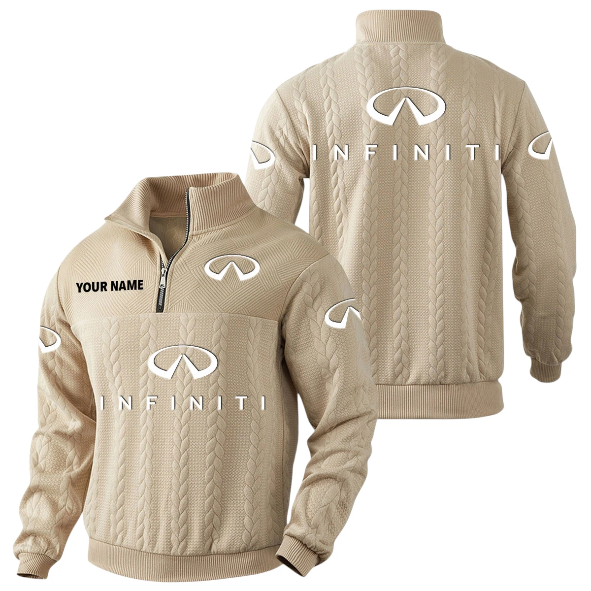 Infiniti Quarter-Zip Sweatshirt Stand Collar Custom Name Infiniti Quarter-Zip Sweatshirt Stand Collar Custom Name