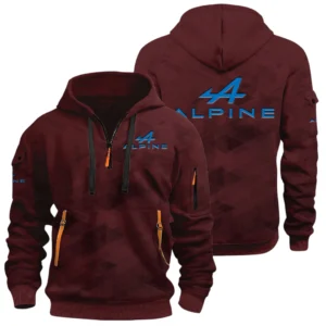 Alpine Half Zip Hoodie All Over Prints Multi Pockets Custom Name Gift For Fan