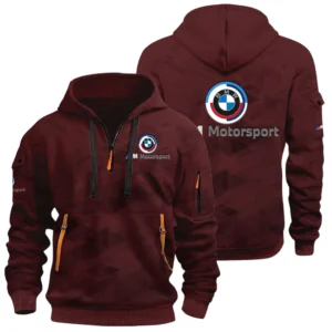 BMW M Motorsport Racing Half Zip Hoodie All Over Prints Multi Pockets Custom Name Gift For Fan