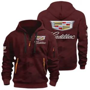 Cadillac Half Zip Hoodie All Over Prints Multi Pockets Custom Name Gift For Fan