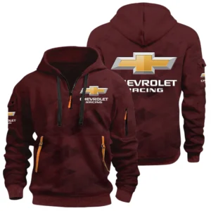 Chevrolet Racing Half Zip Hoodie All Over Prints Multi Pockets Custom Name Gift For Fan