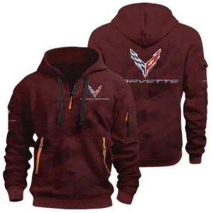 Corvette Half Zip Hoodie All Over Prints Multi Pockets Custom Name Gift For Fan