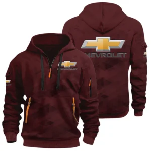 Chevrolet Half Zip Hoodie All Over Prints Multi Pockets Custom Name Gift For Fan