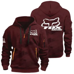 Fox Racing Half Zip Hoodie All Over Prints Multi Pockets Custom Name Gift For Fan