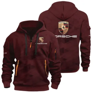 Porsche Half Zip Hoodie All Over Prints Multi Pockets Custom Name Gift For Fan