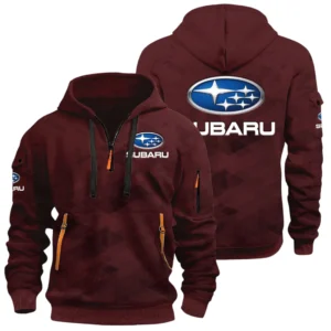 Subaru Half Zip Hoodie All Over Prints Multi Pockets Custom Name Gift For Fan